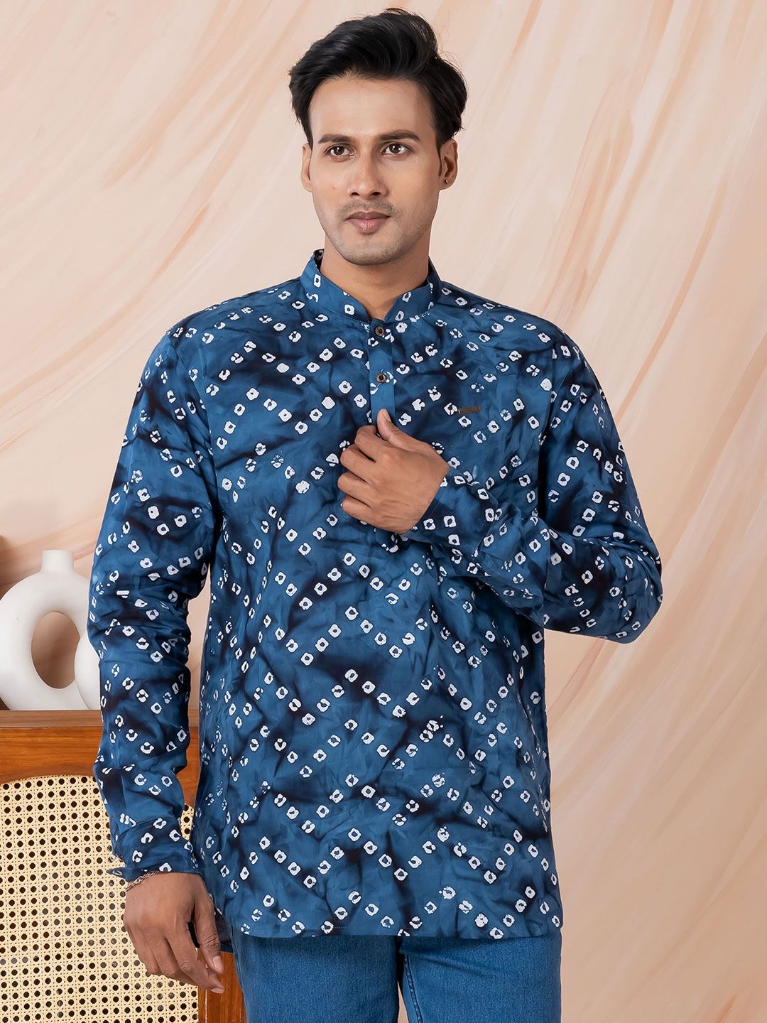 DEVOILER Men Bandhani Printed Kurta-picture-50