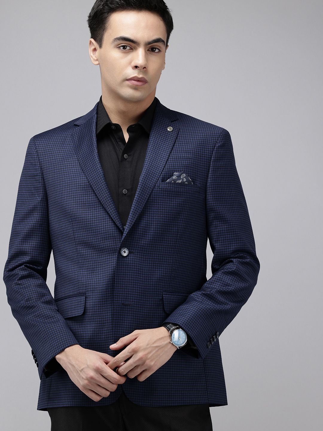 Theme Checked Slim Fit Single-Breasted Formal Blazer-picture-20