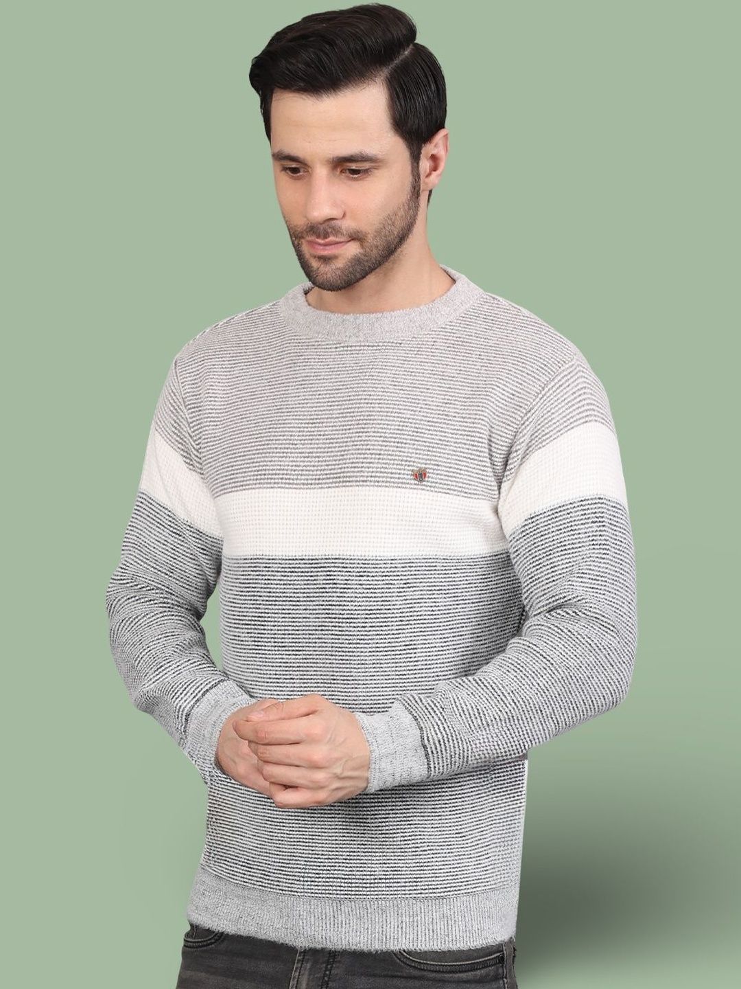 GRACIT Men Colourblocked Woollen Pullover-picture-49