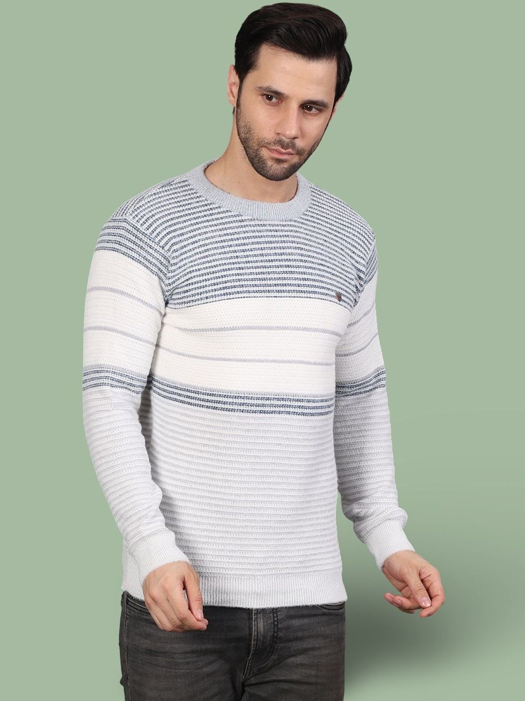 GRACIT Men Striped Woollen Pullover-picture-52
