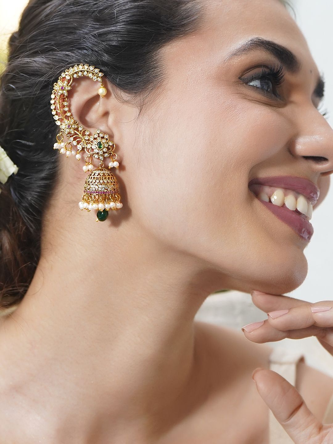Rubans Floral Ear Cuff Earrings-image-33