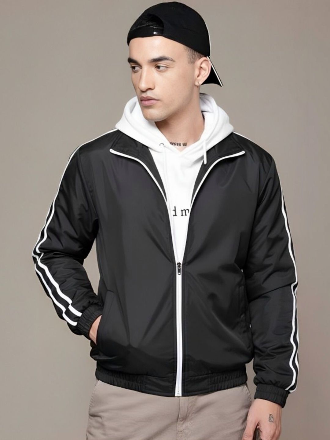 THE FASHION HUB Men Colourblocked Windcheater Running Bomber Jacket-picture-49
