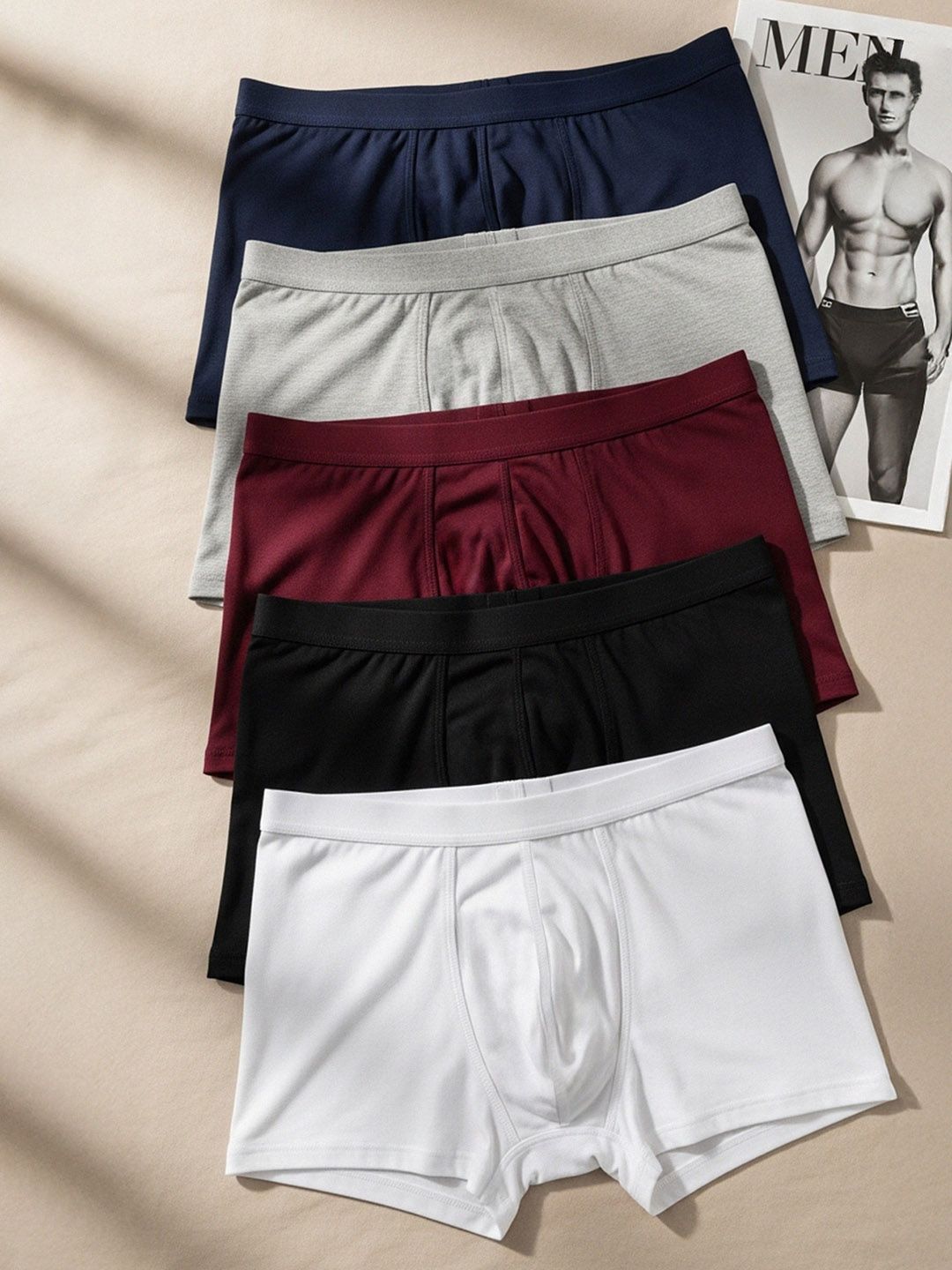 Trendyol Men Pack Of 5 Mid Rise Cotton Trunks 1063703799-Multicolor*001-picture-36