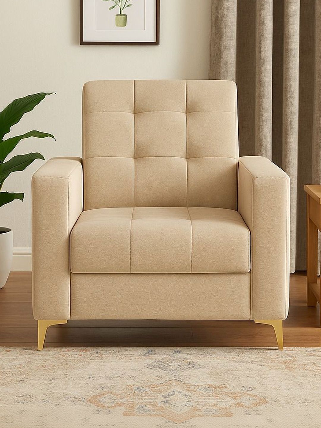 Westido Beige 1-Seater Durability Sofa-picture-51