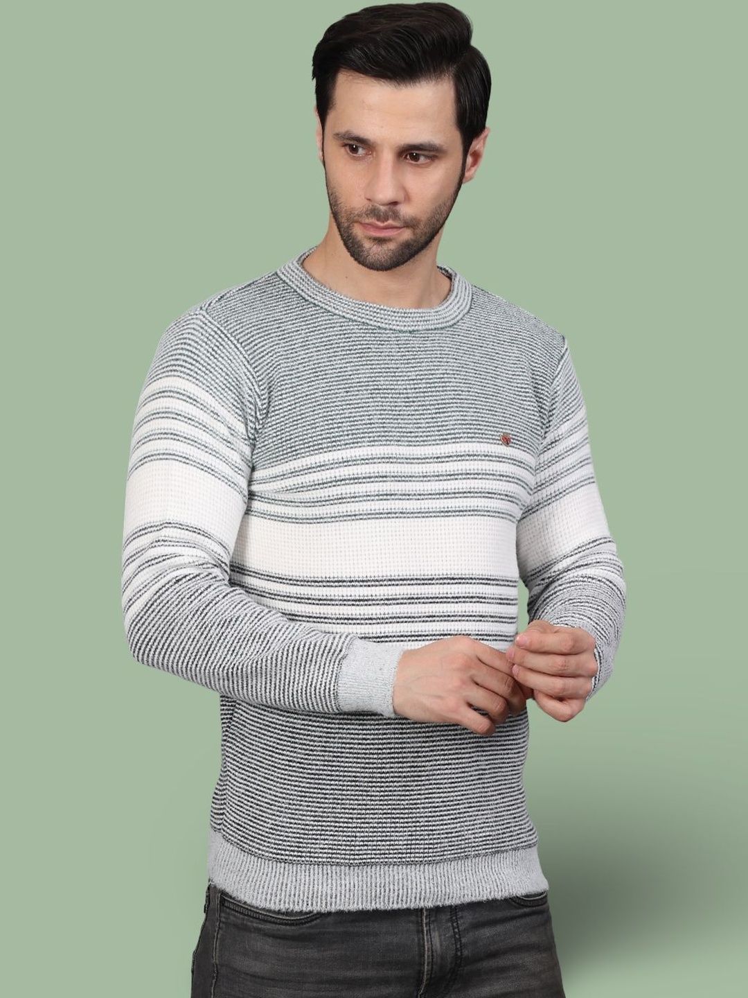 GRACIT Men Striped Woollen Pullover-picture-57