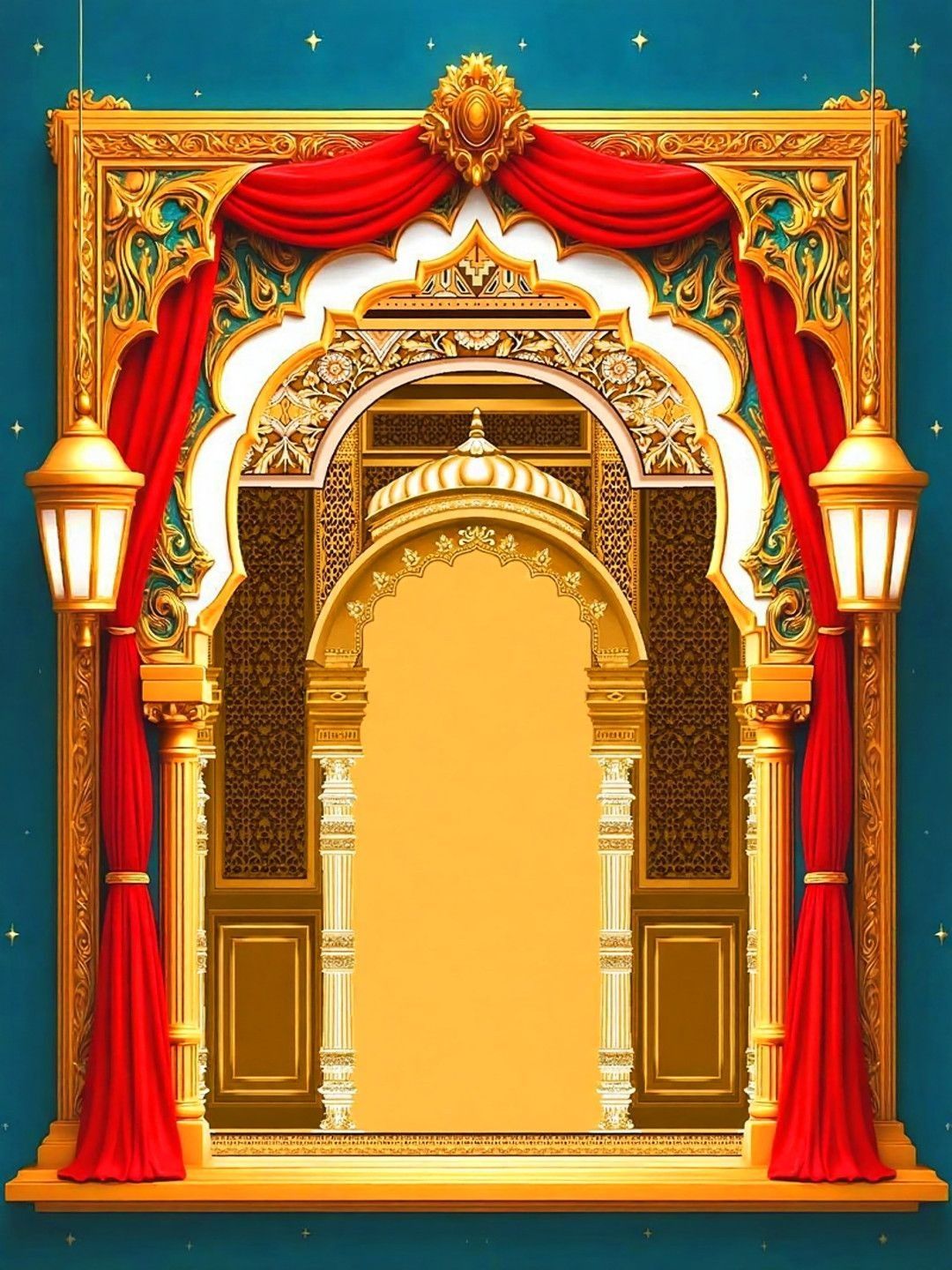 Aura Yellow Royal Arch Stage Backdrop