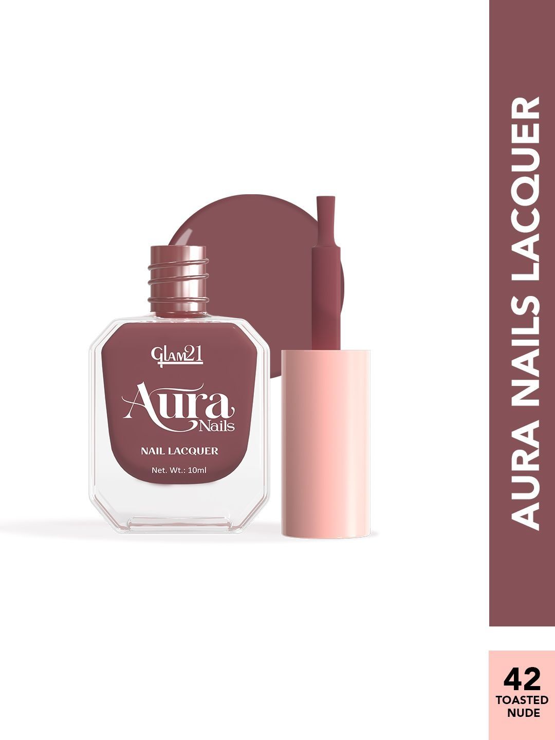 GLAM21 Aura Long Lasting Nail Lacquer - 10 ml - Toasted Nude 42-image-28