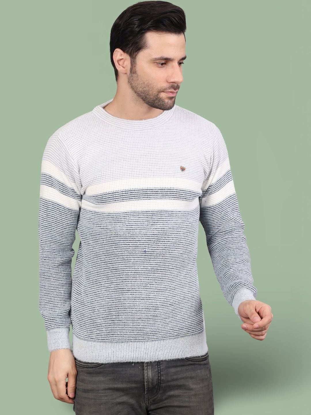 GRACIT Men Striped Woollen Pullover-picture-39