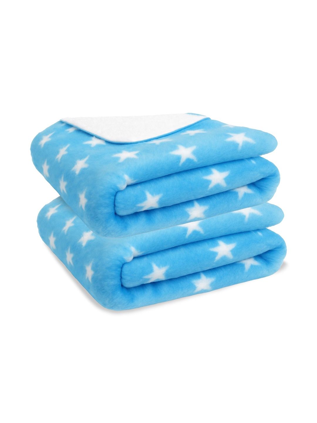 Bumpers the baby co.Set Of 2 Blue and White Geometric Pattern Lightweight Blanket-image-36