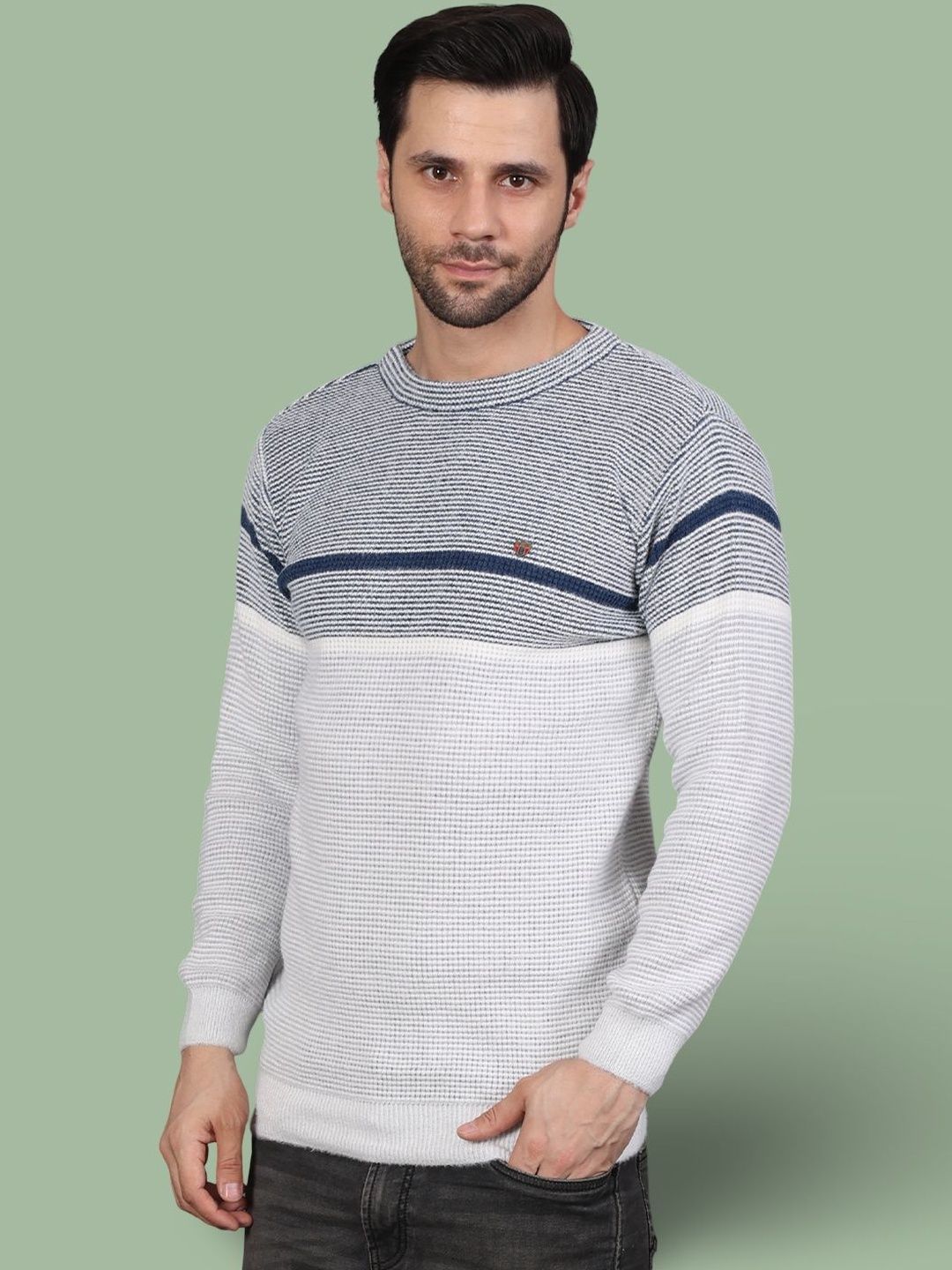GRACIT Men Colourblocked Woollen Pullover-picture-54