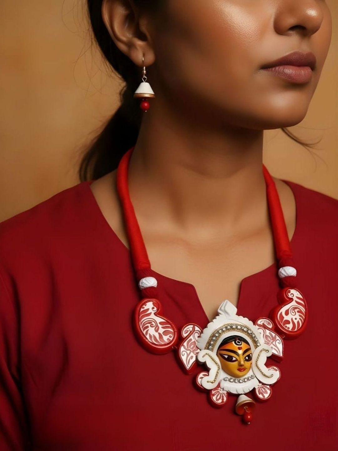 KALAVAATHI Durga Terracotta Jewellery Set-picture-31