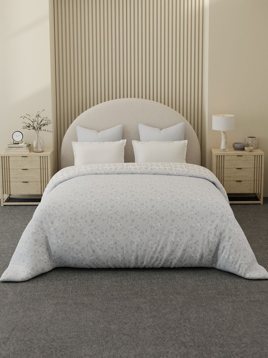 Boutique Living India Purple & Blue Floral Comforter-image-0