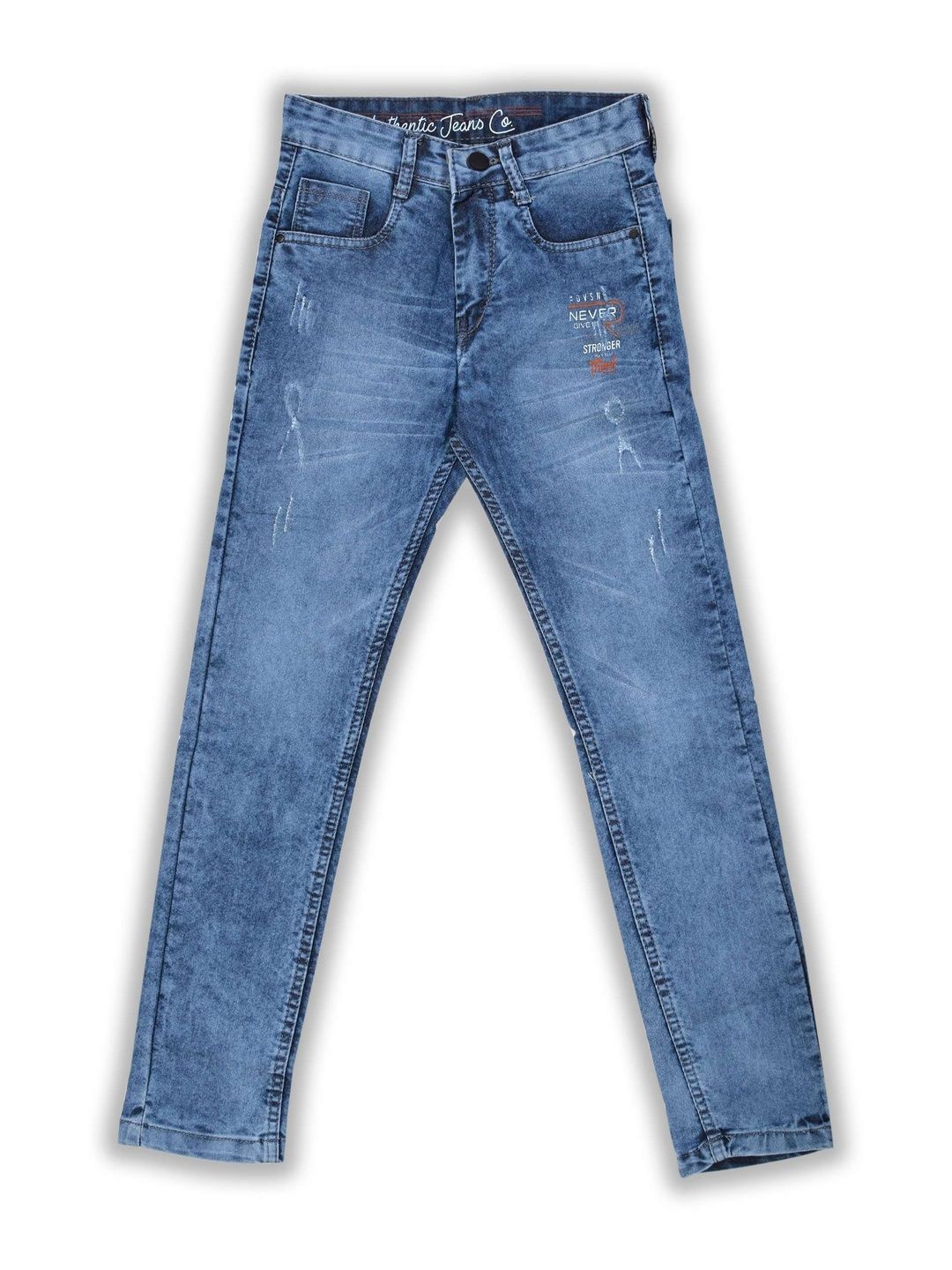 TIOR Boys Regular Fit Mid-Rise Mildly Distressed Heavy Fade Jeans-picture-21