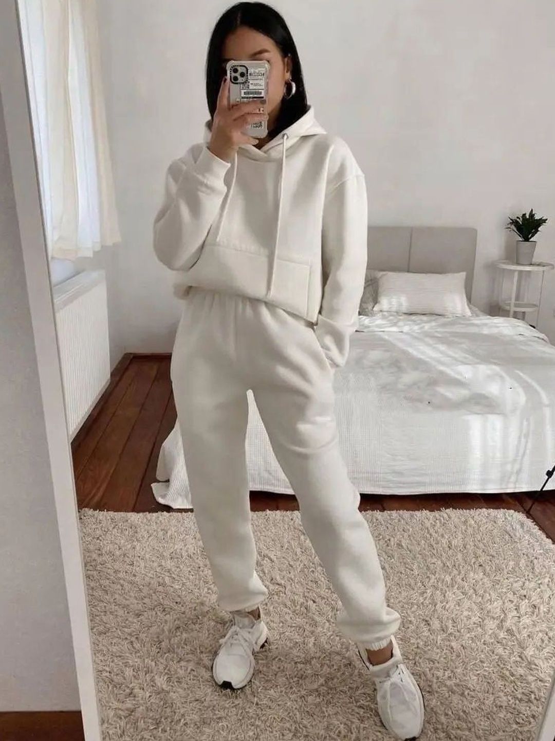 Mast & Harbour Hooded Neck Long Sleeves Sweatshirt With Joggers Co-Ords-picture-29