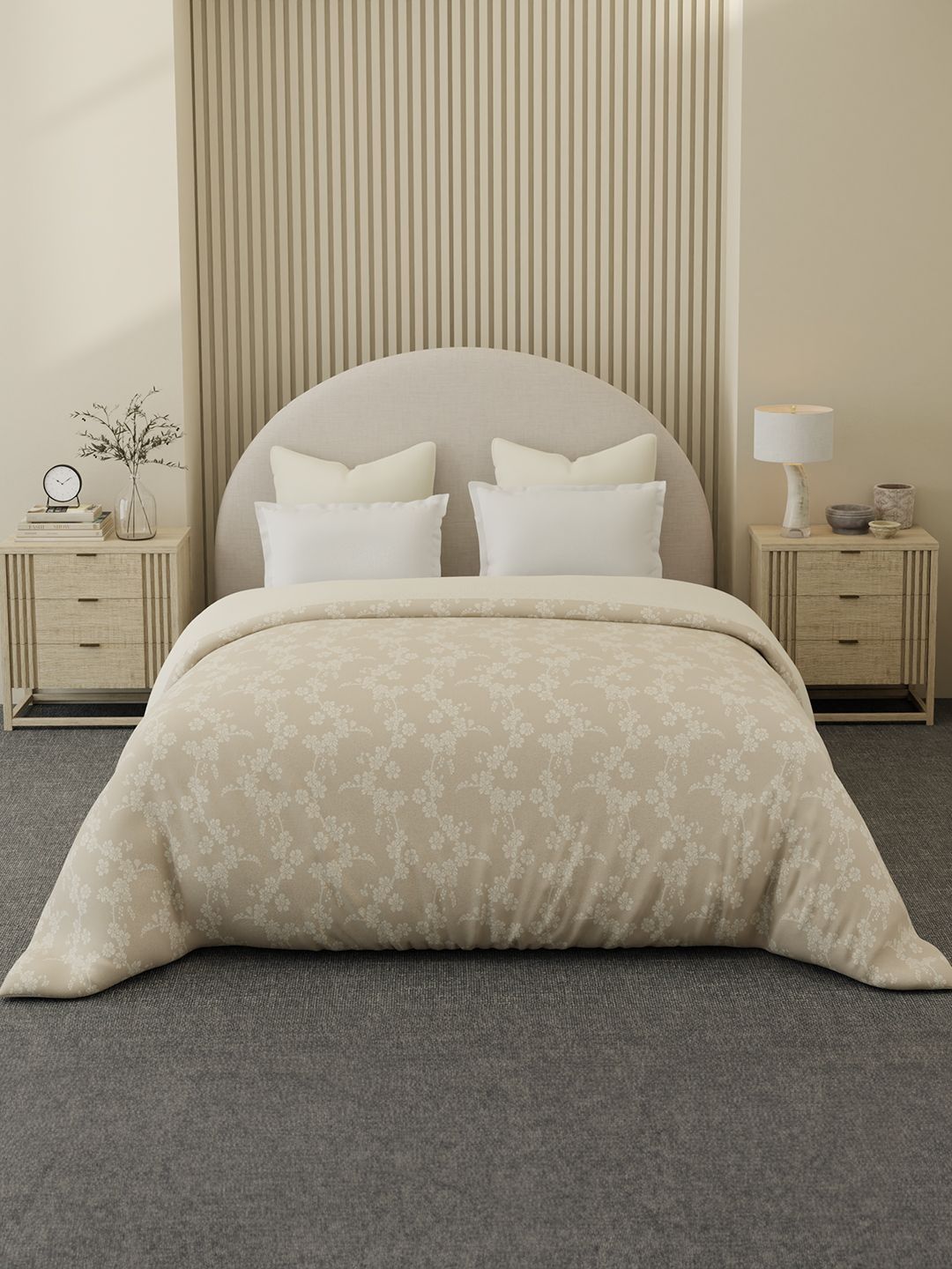 Boutique Living India Beige & Beige Floral Comforter-image-2