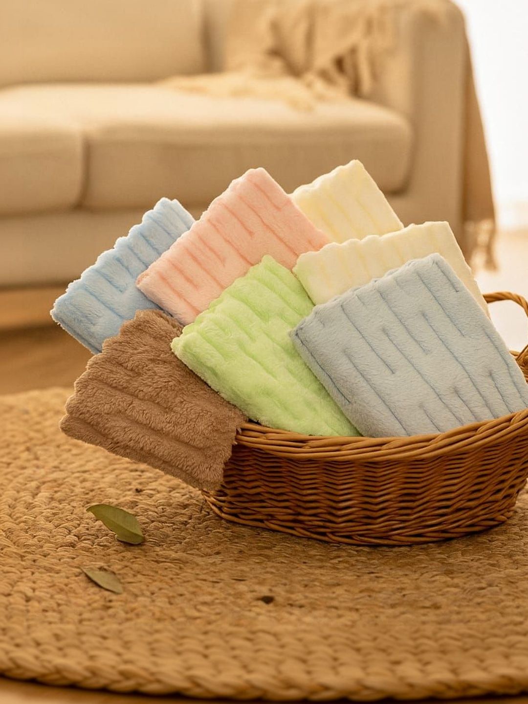 Satisfyn Green & Brown 6 Pieces 400 GSM Face Towels-image-46