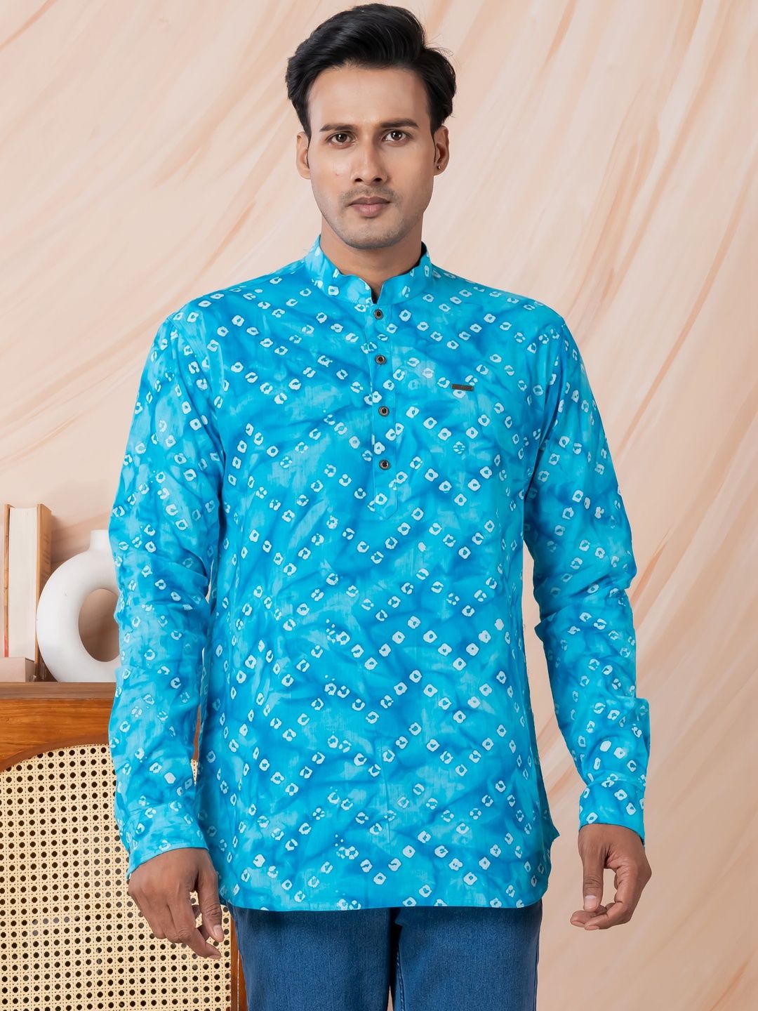 DEVOILER Men Bandhani Printed Kurta-picture-33