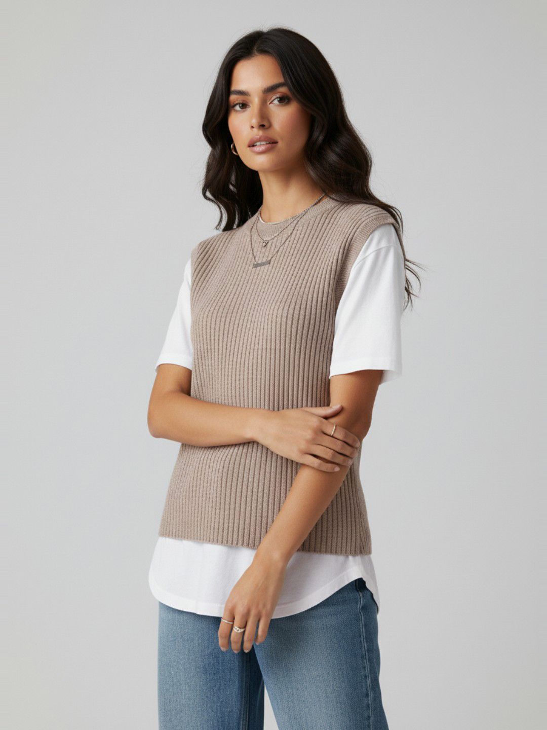 glitchez Ribbed Oversized Sweater Vest-picture-22