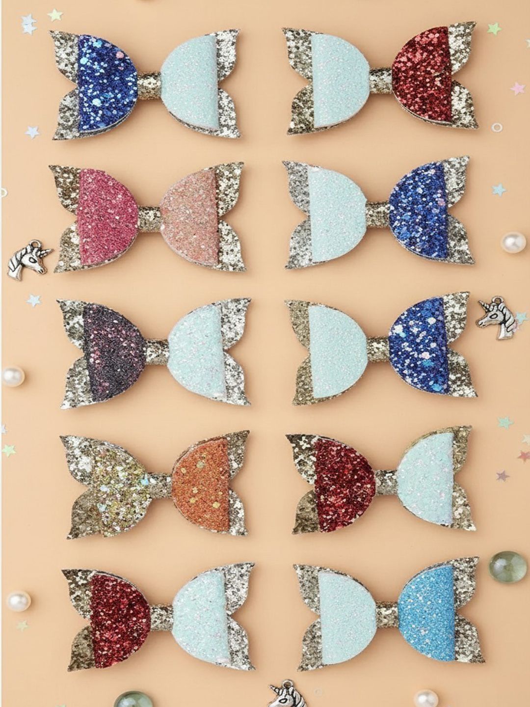 Krelin Girls Set Of 8 Hair Bow Clips-picture-2