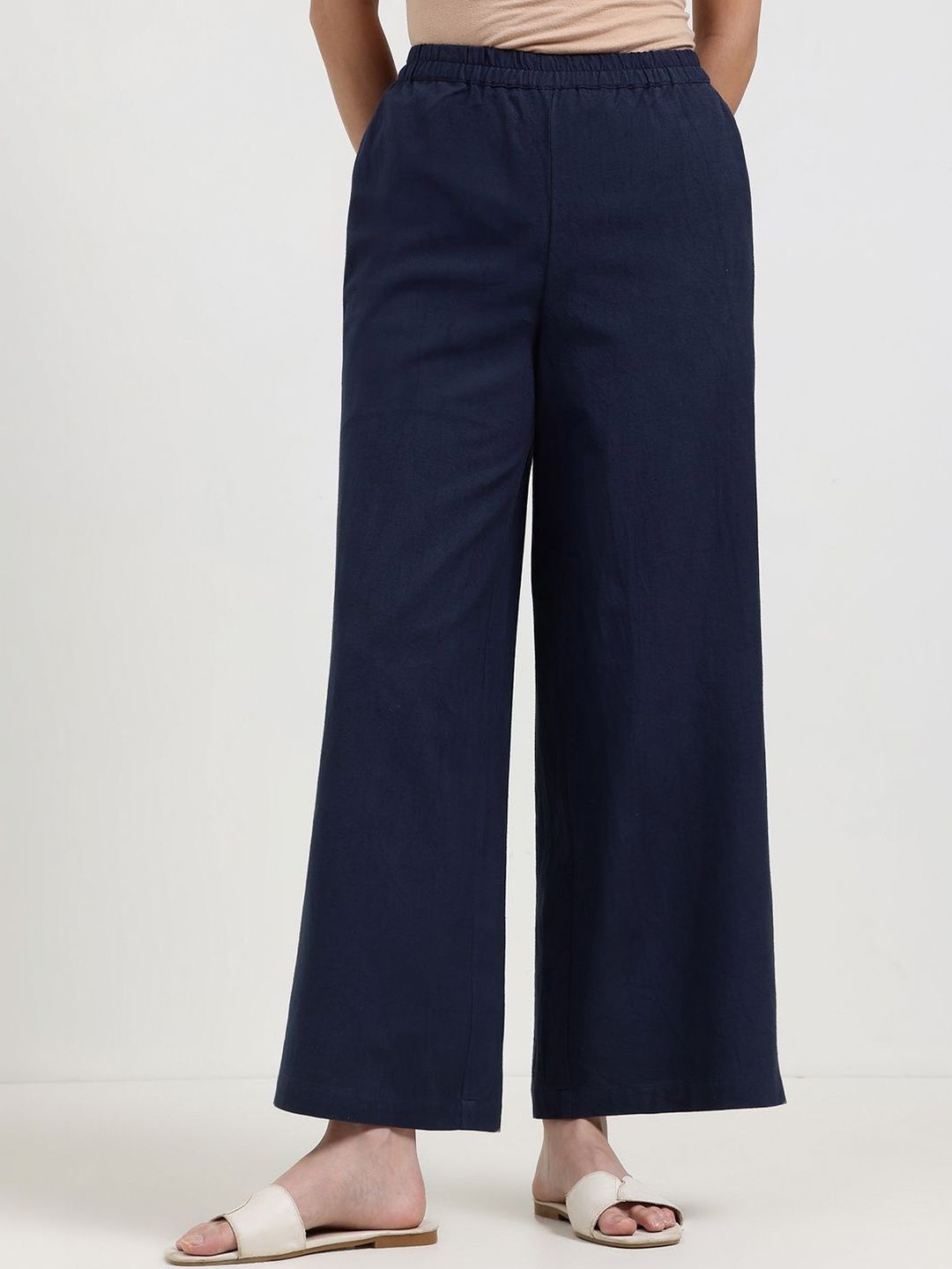 Pink Fort Women Flared Trousers-picture-49