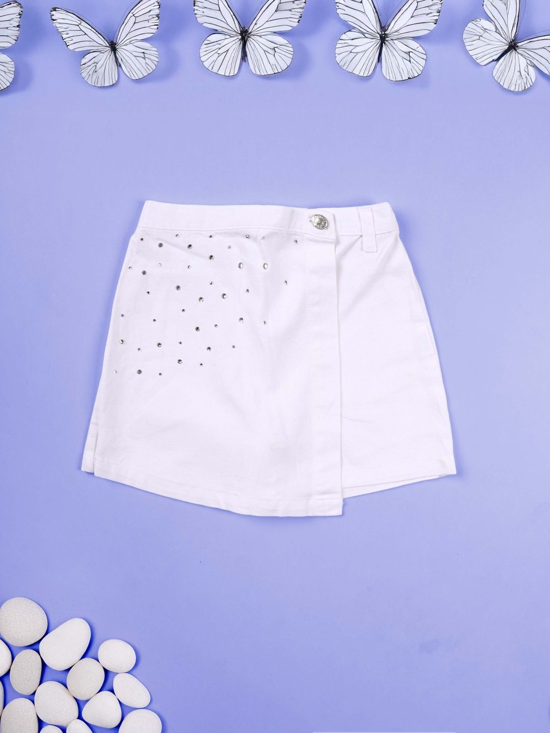 KiddoPanti Embellished Cotton Above Knee Skorts Skirts-picture-22