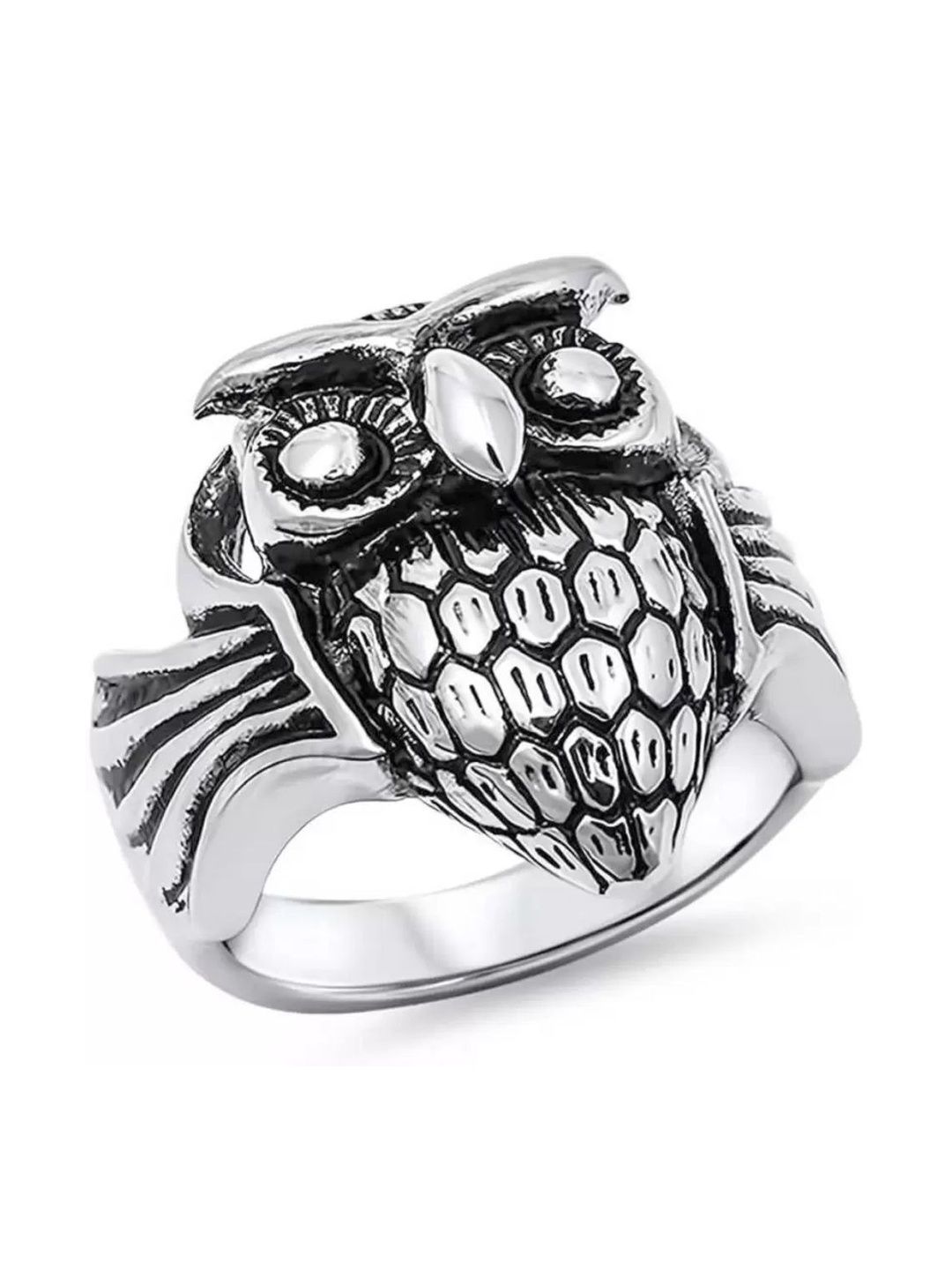 SILVERISH Owl Studded Finger Ring-picture-11