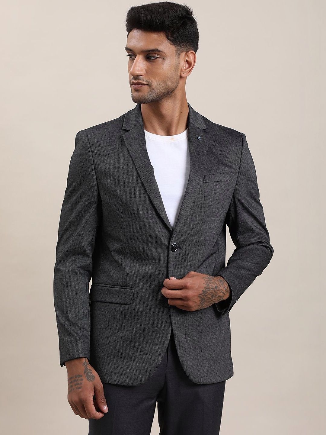 Turtle Men Notched Lapel Single-Breasted Blazers-picture-46