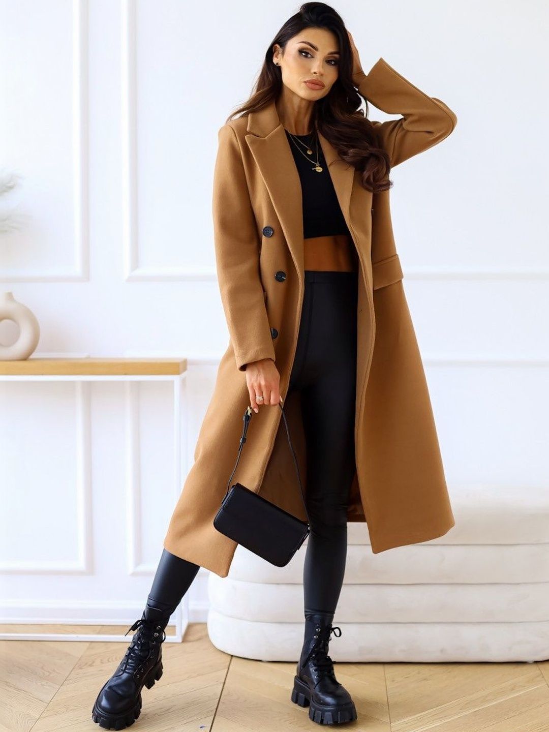 JC Mode Notched Lapel Longline Overcoat-picture-34