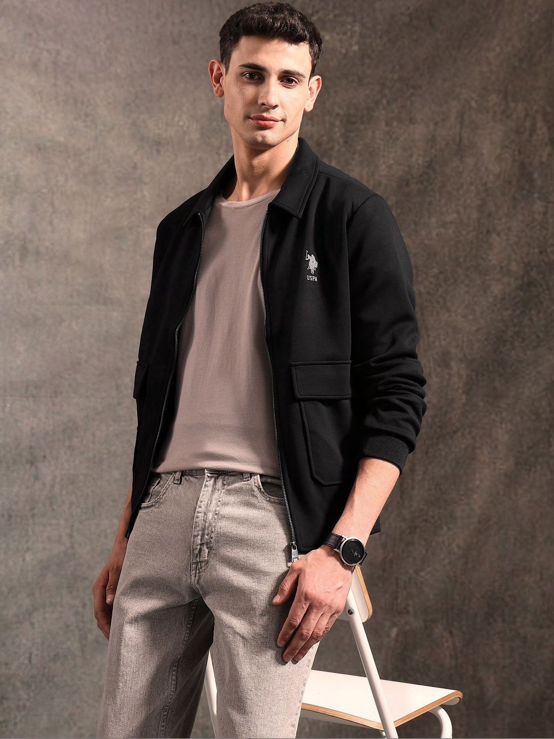 U.S. Polo Assn. Denim Co. Men Brand Logo Bomber Jacket-picture-12