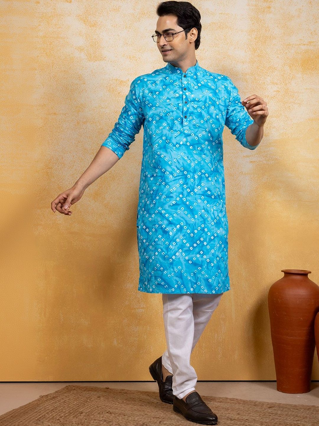DEVOILER Men Bandhani Printed Kurta-picture-17