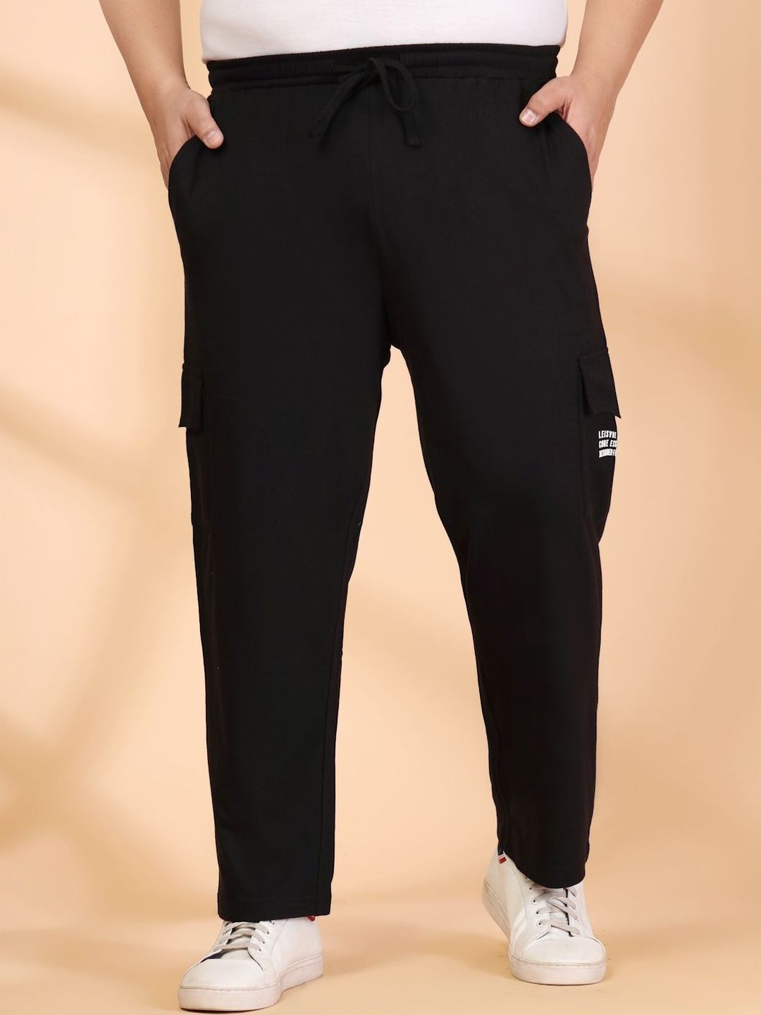 plusS Men Mid-Rise Cargo Track Pants-image-26