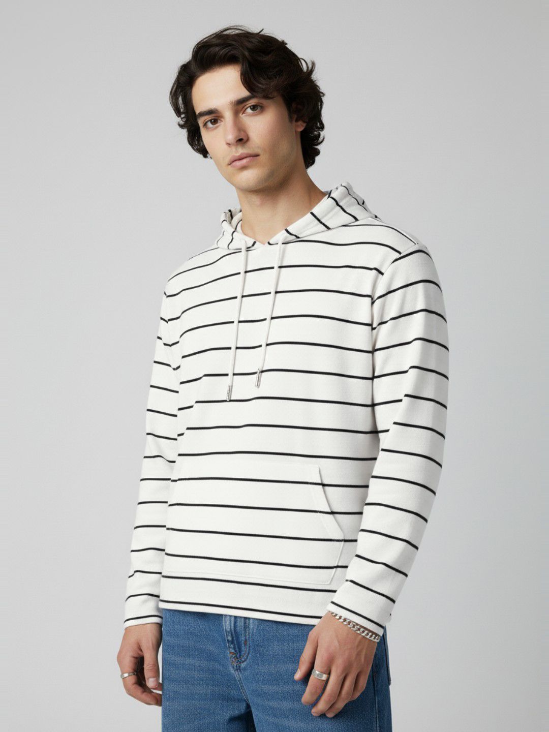 glitchez Striped Hooded Relaxed Sweatshirt-picture-32