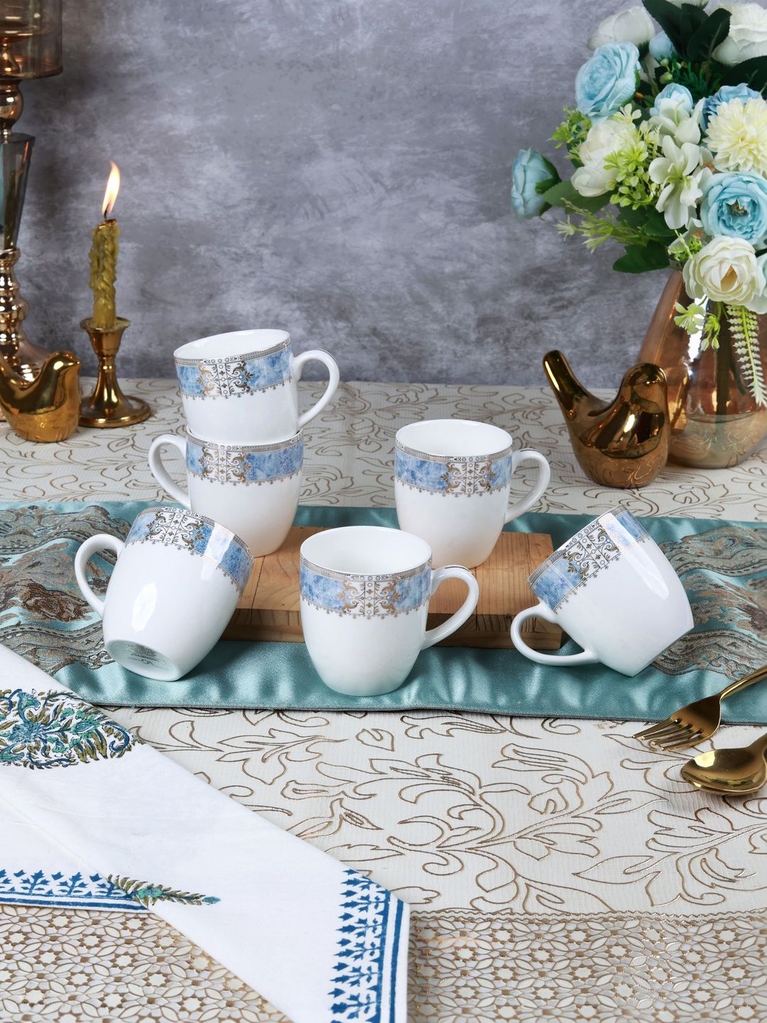 vigneto Set Of 6 Majestique Blue Mug Set Capacity 180 ML-image-25