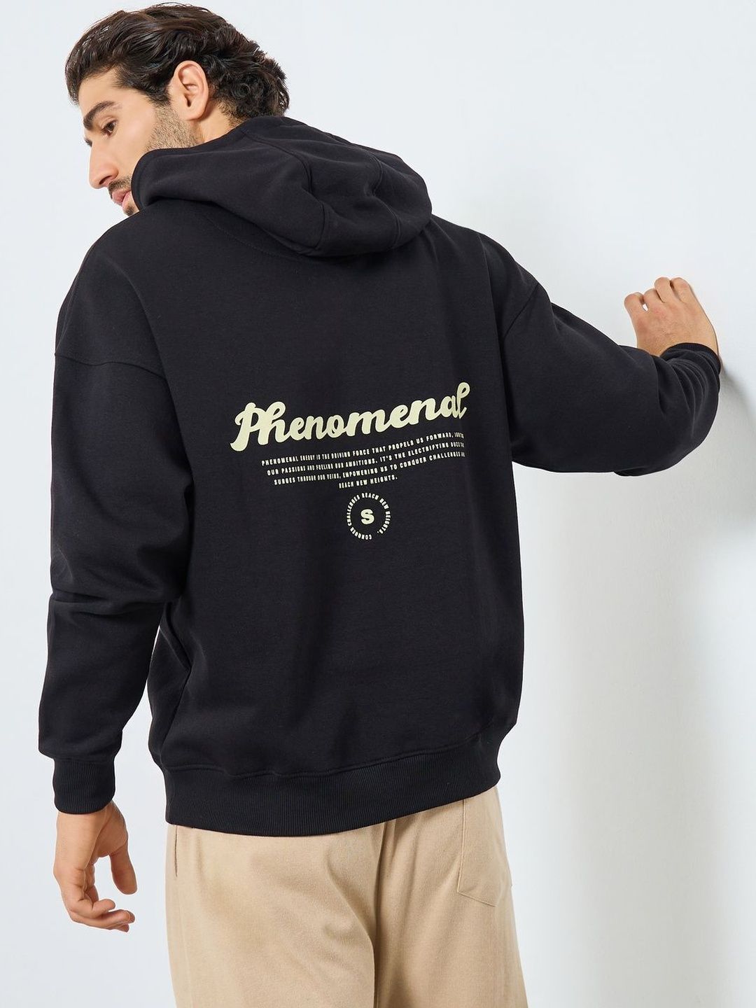 Styli Men Back Printed Regular Fit Hooded Sweatshirt-picture-17