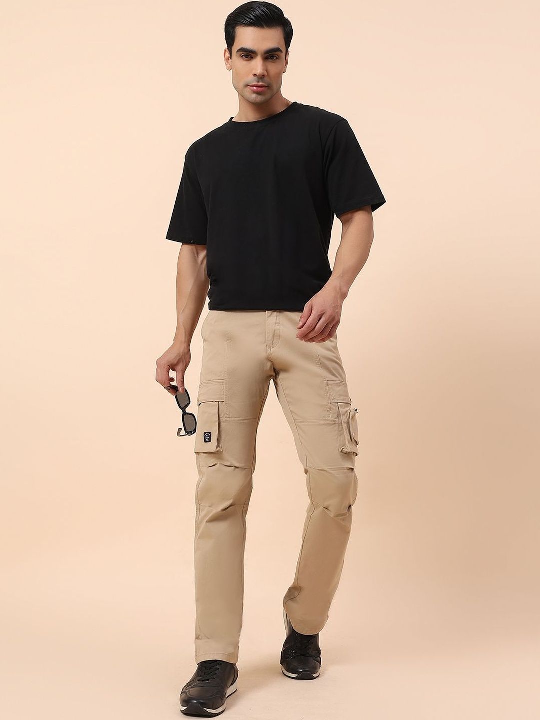 Cantabil Mid-Rise Cargos Trousers-image-49