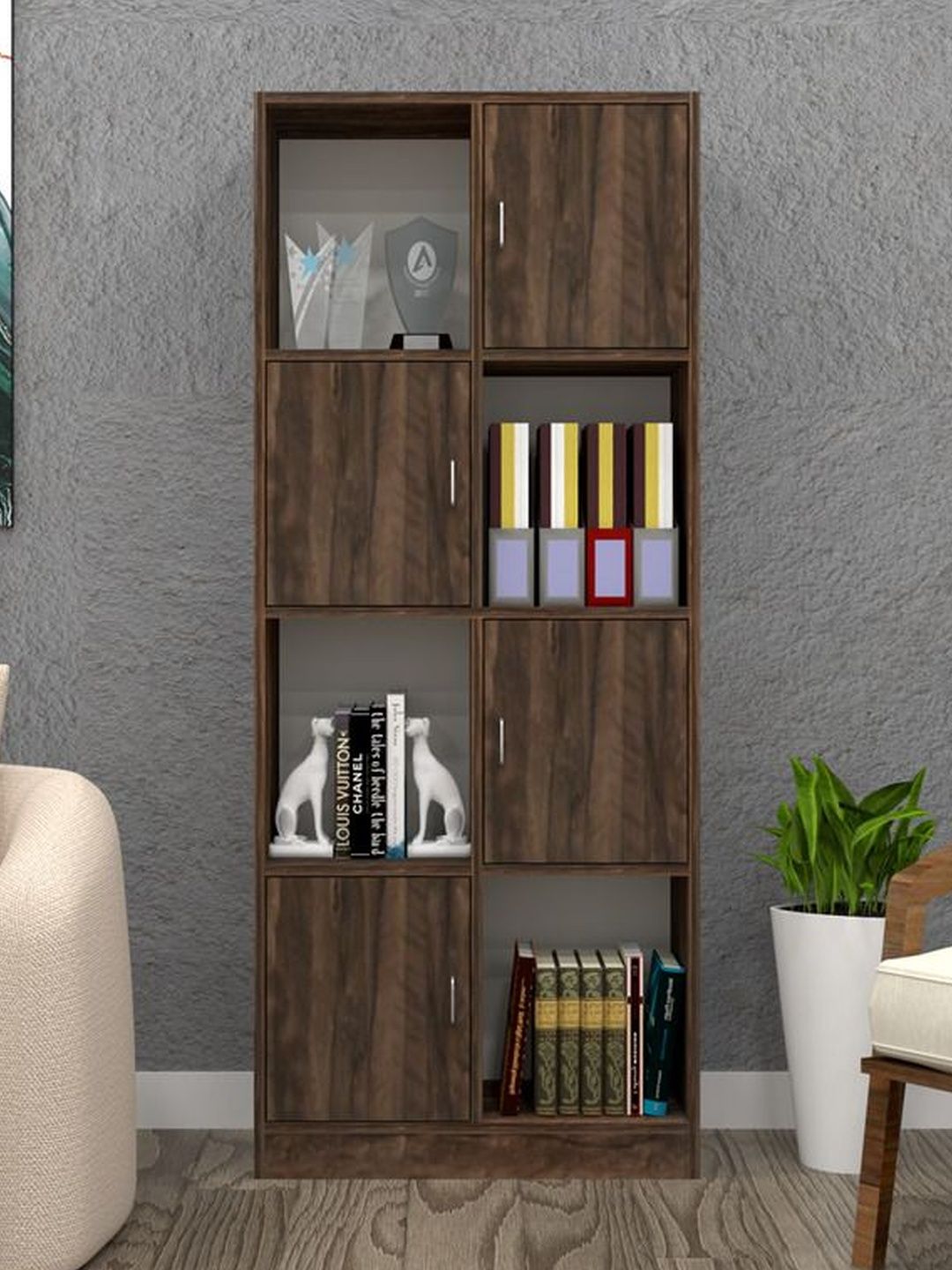 SPECIALITY PANELS Brown Matte Wooden 8 Shelves Book Cabinet-picture-32