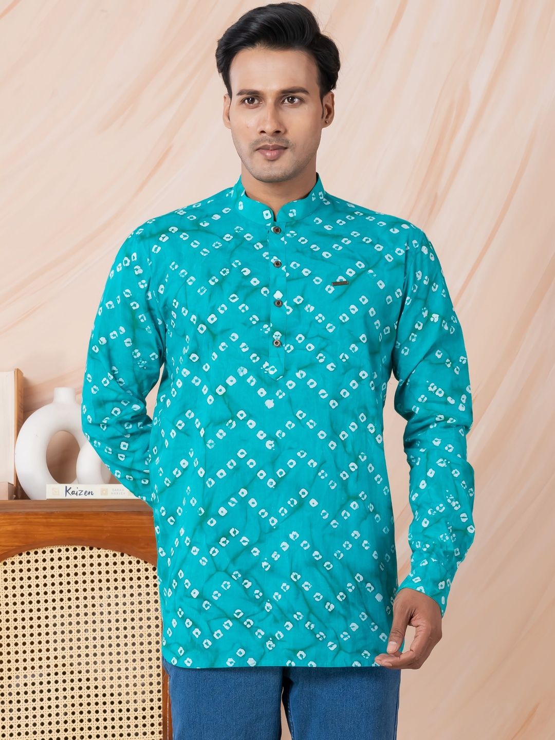 DEVOILER Men Bandhani Printed Kurta-picture-35