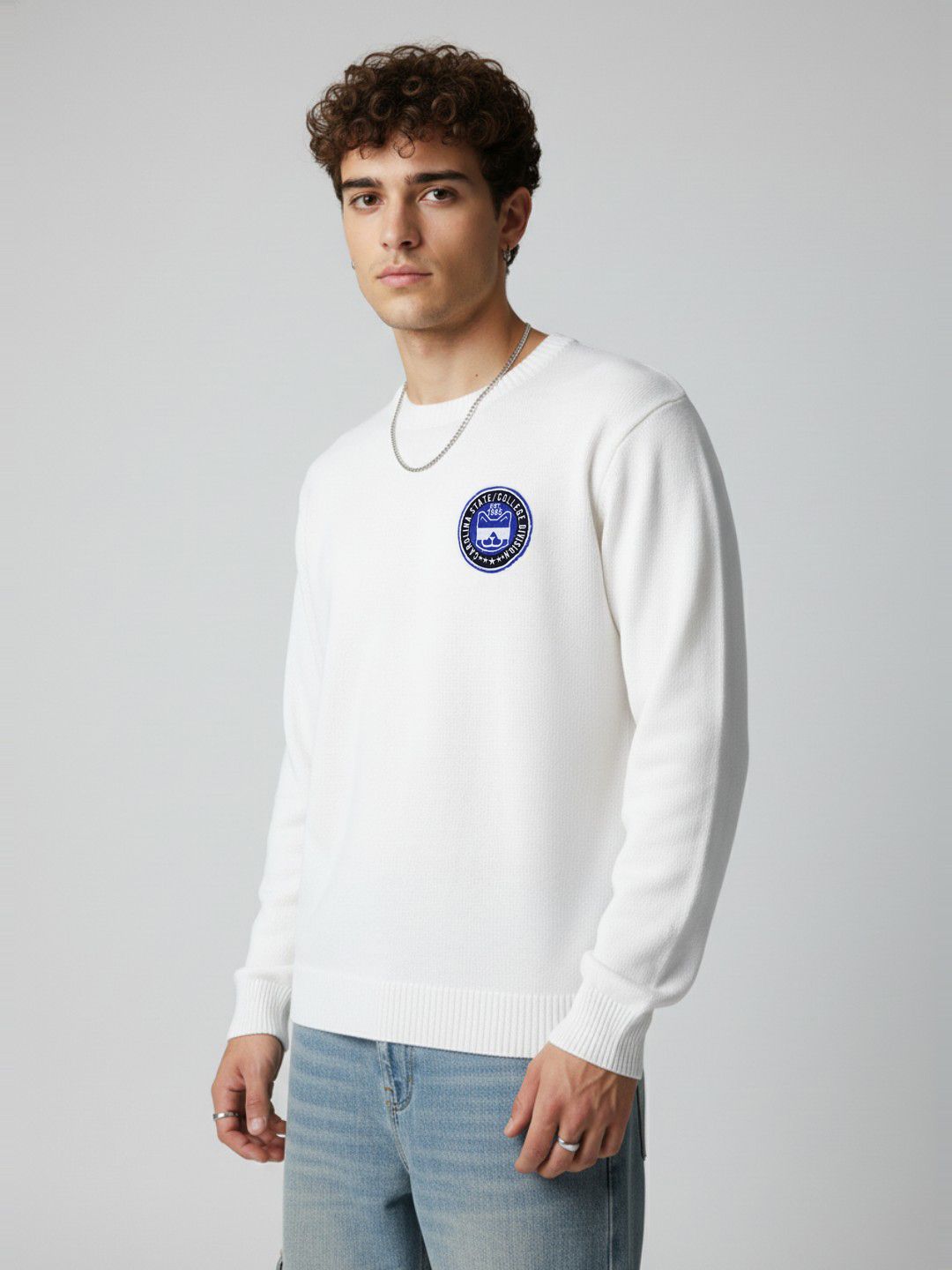 glitchez Men Applique Detail Relaxed Fit Pullover-picture-35