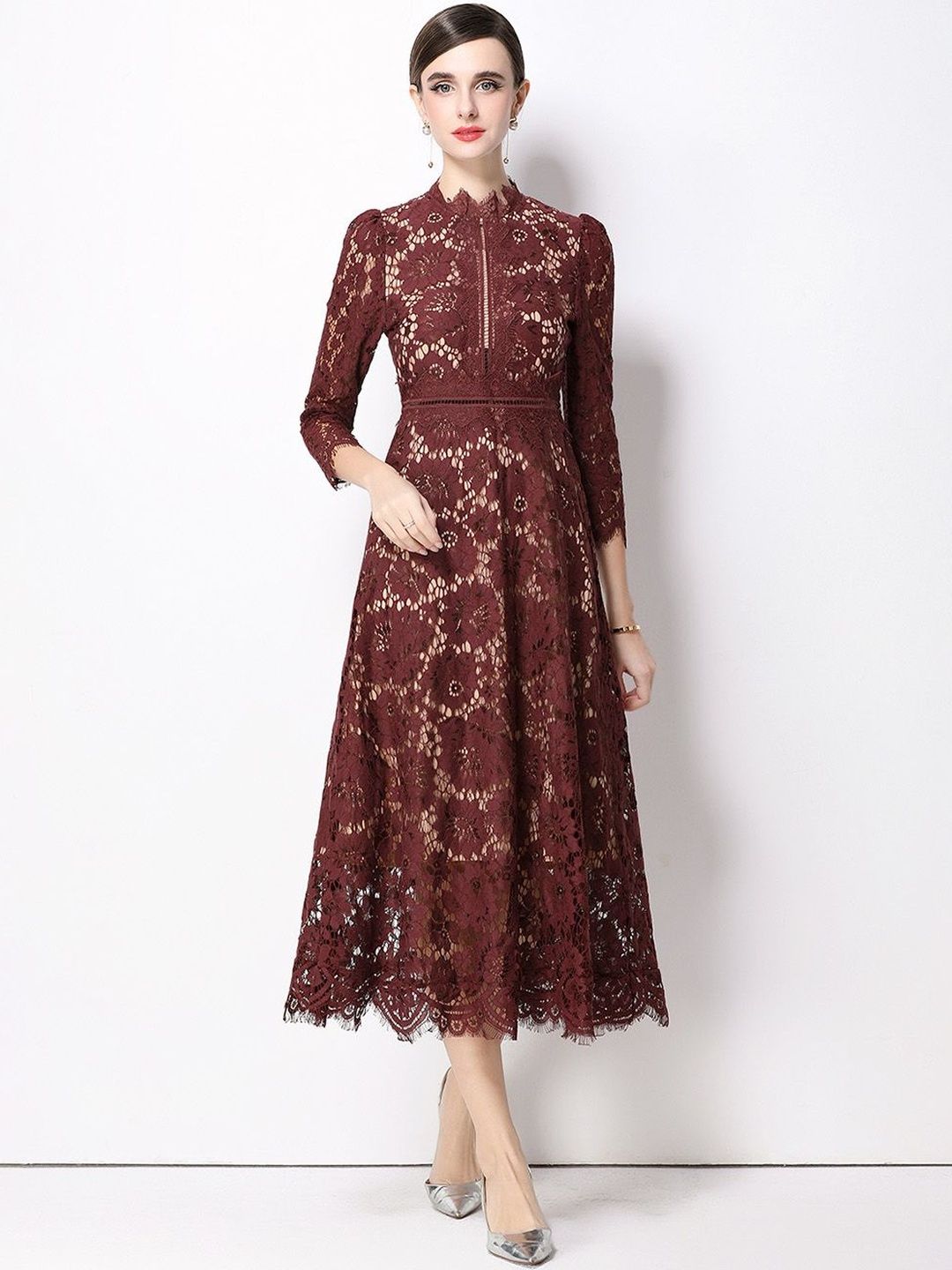 JC Collection Embroidered A-Line Midi Dress-picture-40