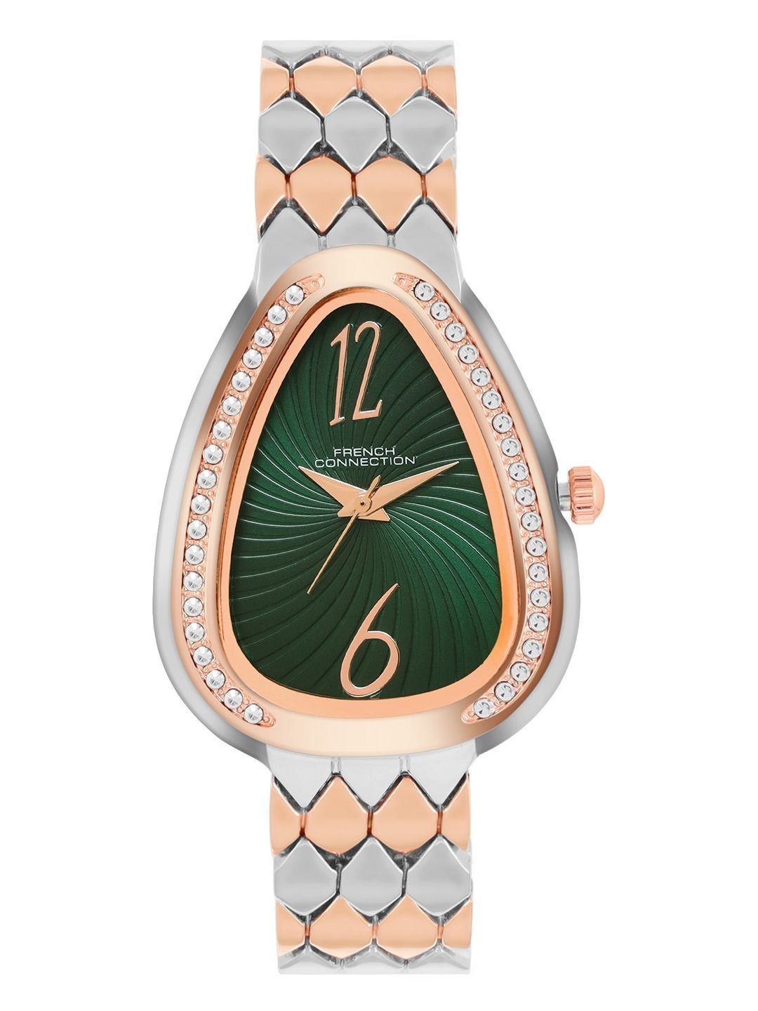 French Connection Women Patterned Dial & Stainless Steel Bracelet Style Straps Analogue Watch FCN0176NRTM