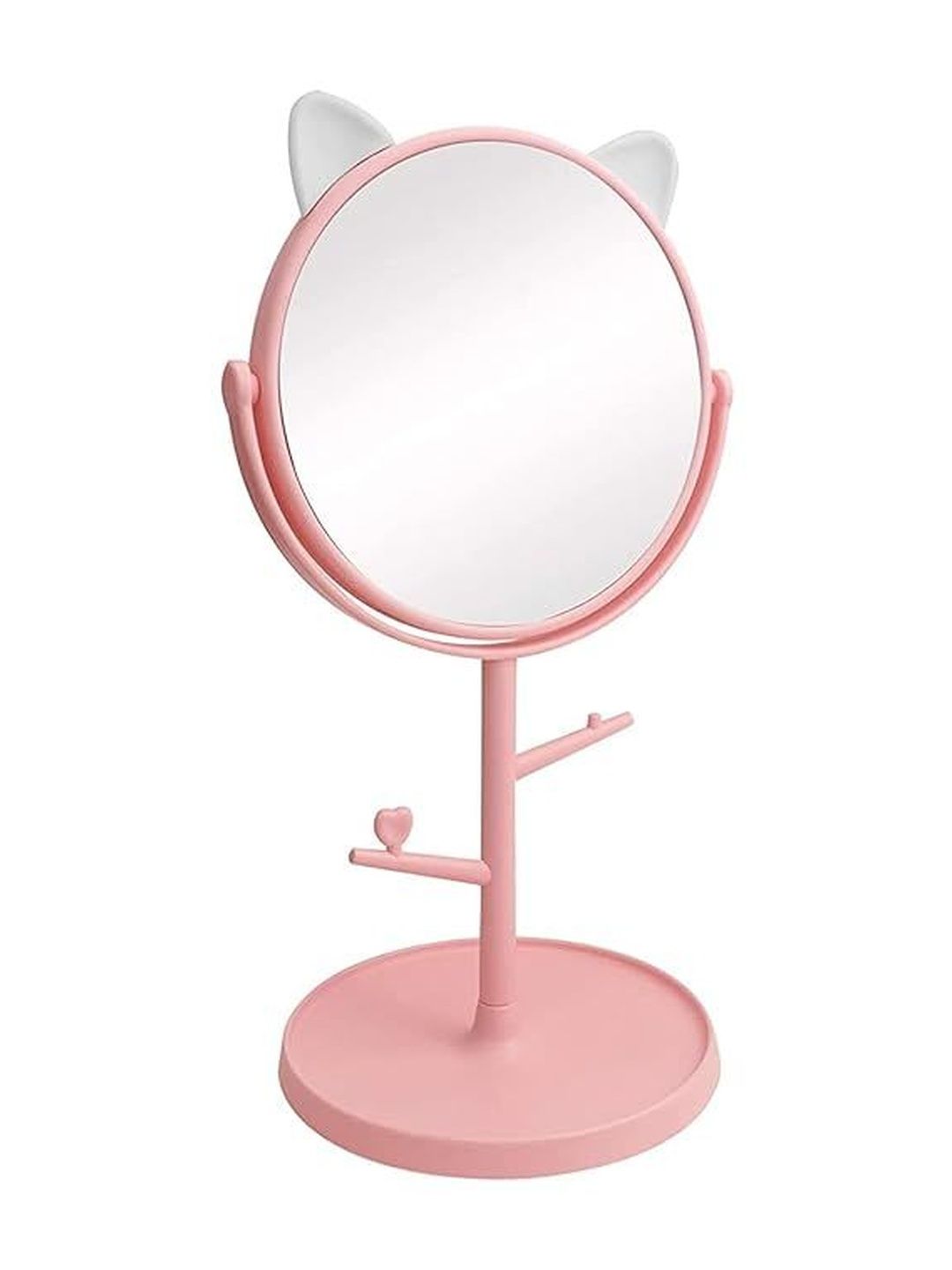 ZARQITO Pink Foldable Vanity Makeup Mirror With Stand