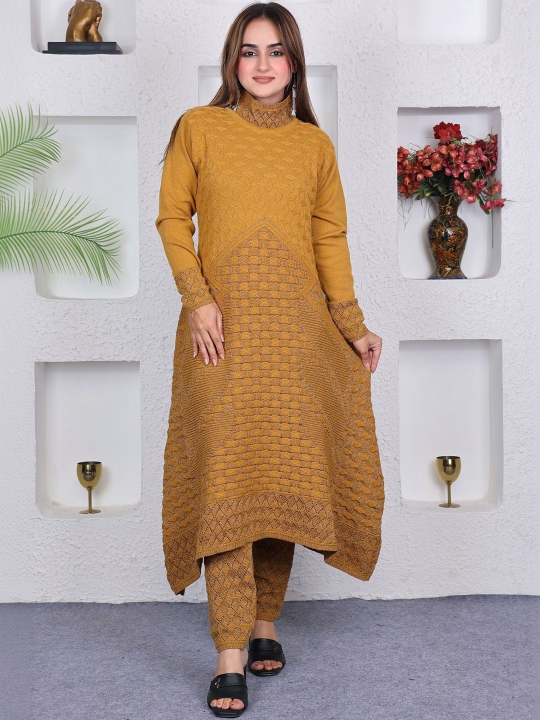 Moda Rapido Women Cable Knit Woollen Longline Pullover-picture-20