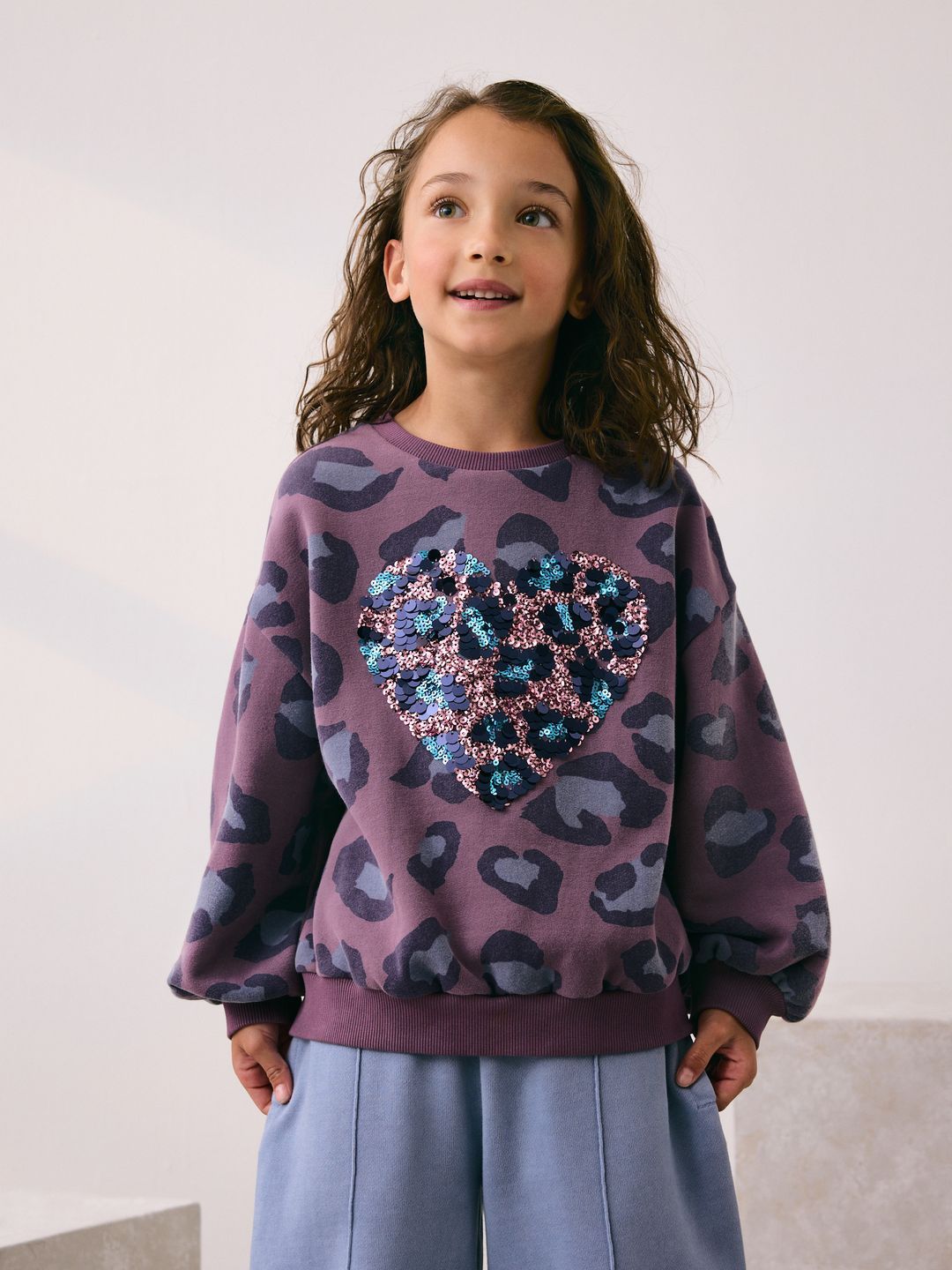 NEXT Girls Animal Printed Sequin Sweatshirt-picture-41