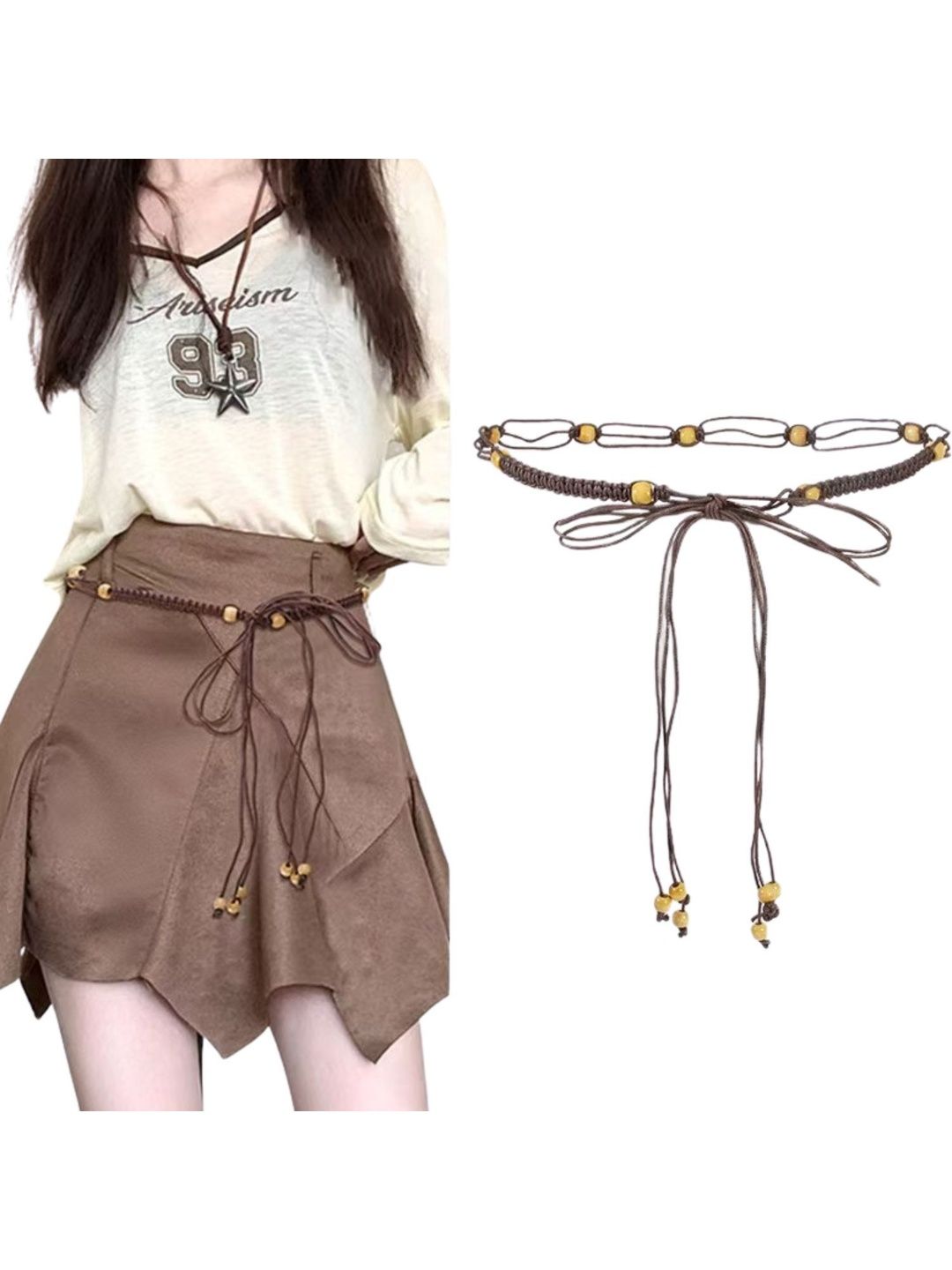 Fabme Women Macrame Boho Rope Waist Cord Braided Belt-picture-41