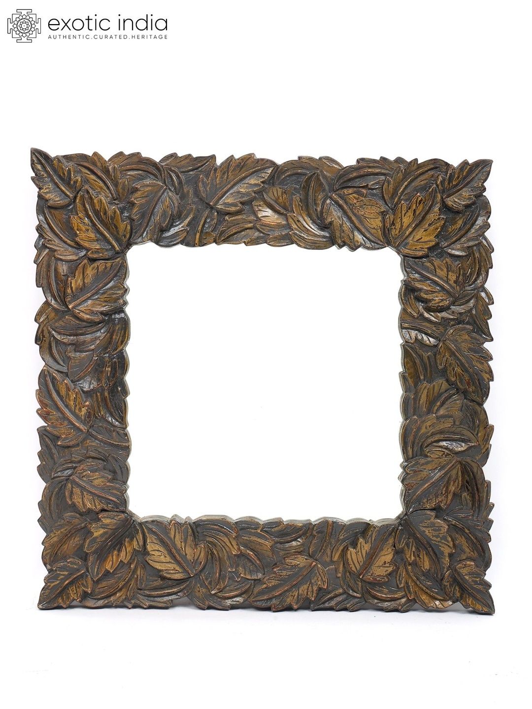 Exotic India Brown Textured Vintage Square Mirror-image-38