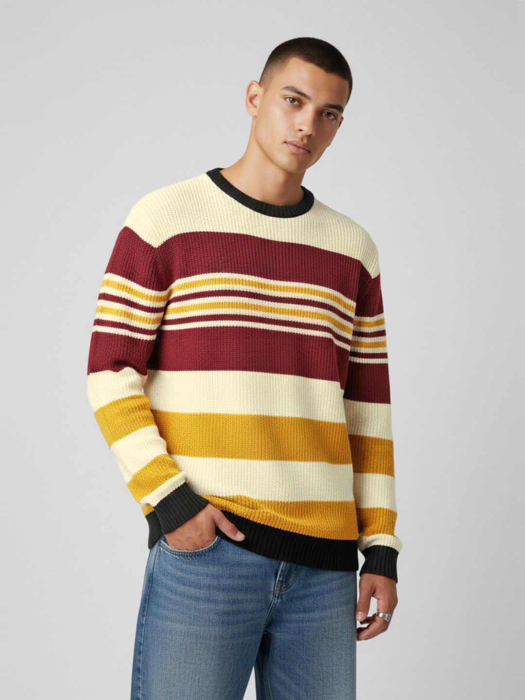glitchez Multi-striped Relaxed Pullover-picture-30