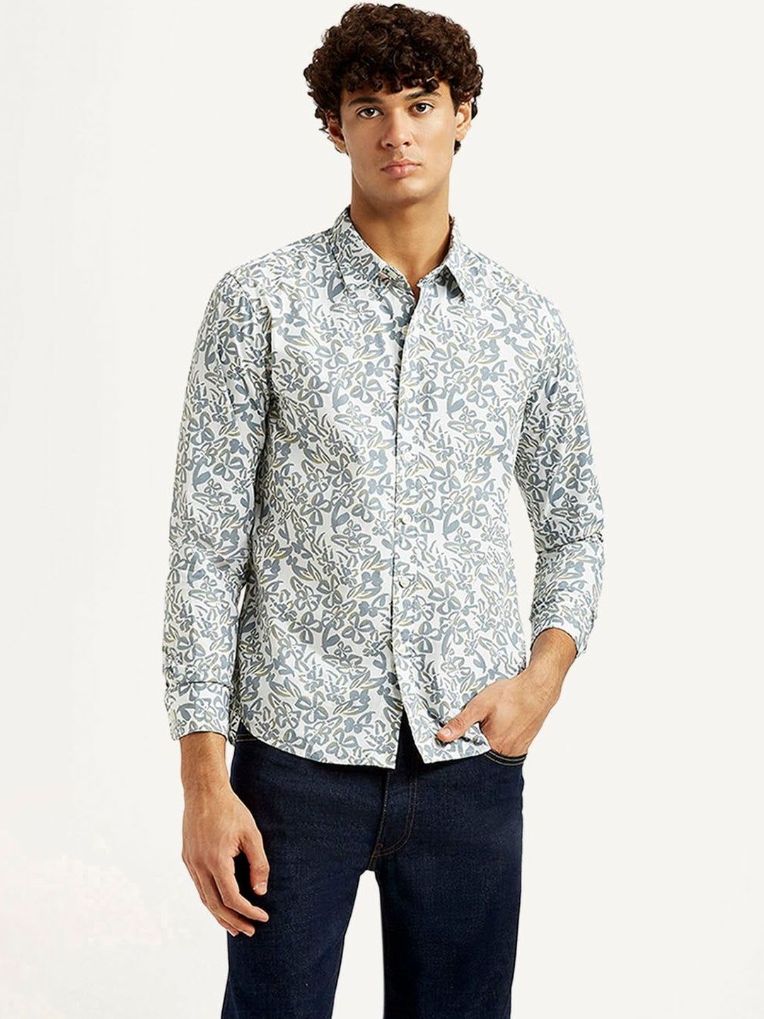Levis Men Classic Slim Fit Floral Printed Casual Shirt-picture-52