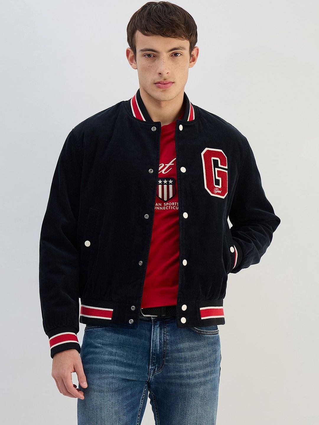 GANT Men Brand Logo Varsity Jacket with Embroidered-picture-28
