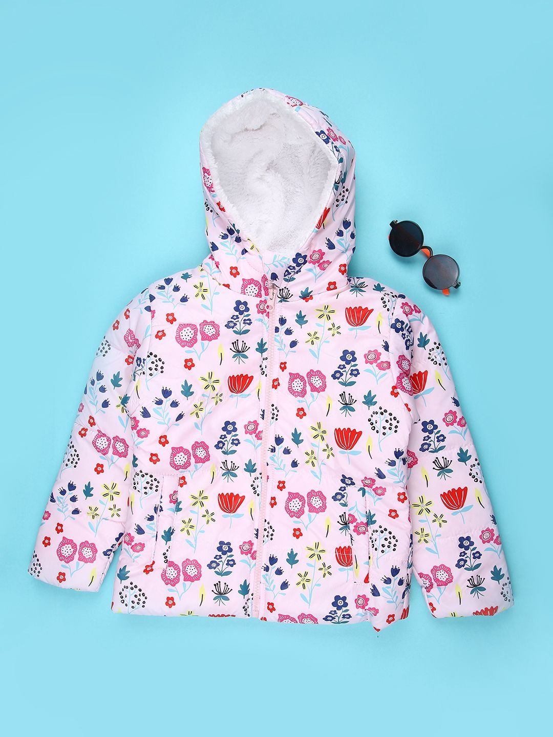 V-Mart Girls Floral Puffer Jacket-picture-39