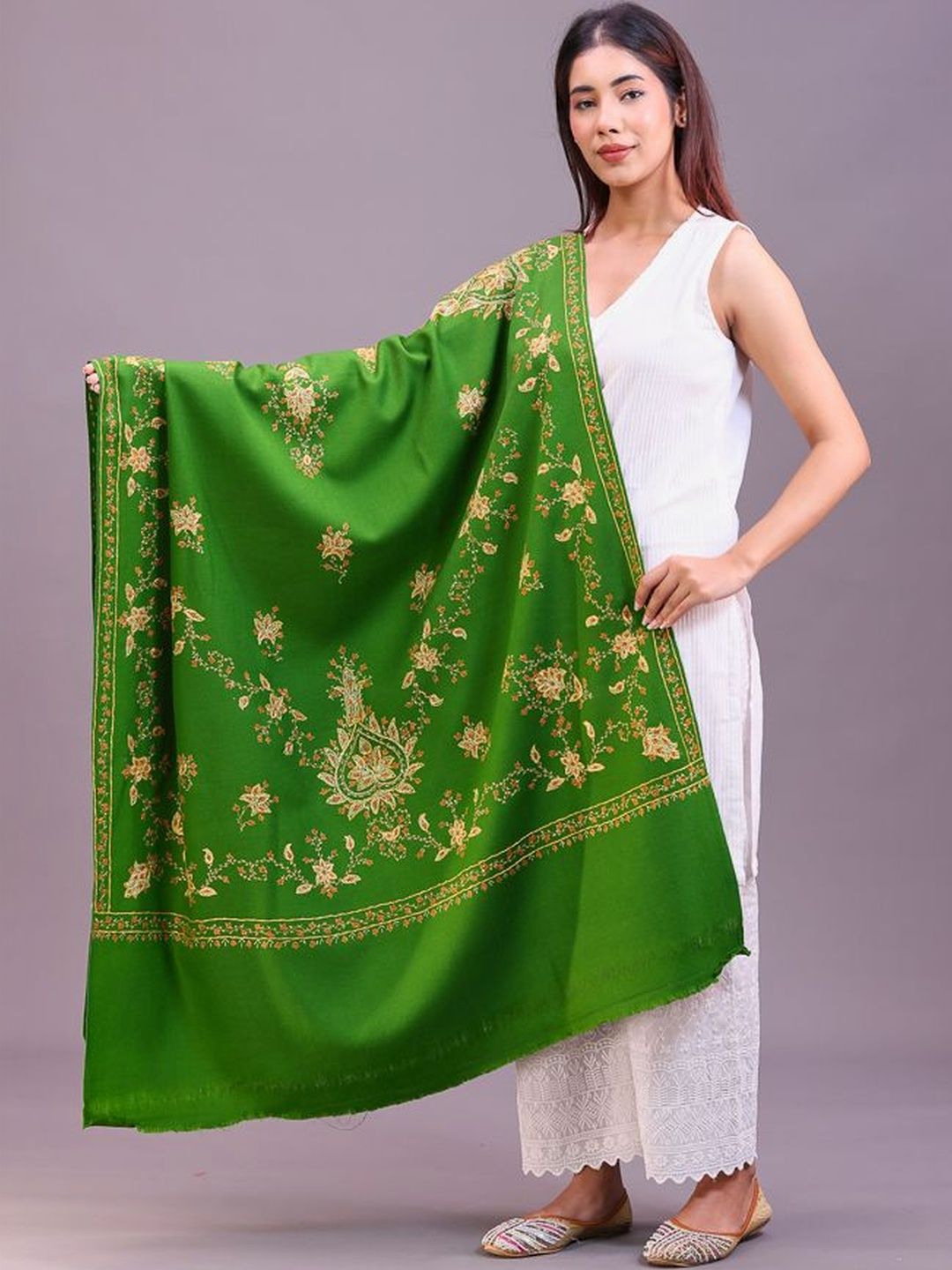 SWI Stylish Women Floral Embroidered Pashmina Shawl-picture-22